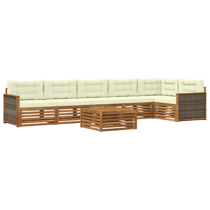 Set di divani da esterno con cuscino 7 pcs Naturale e Crema