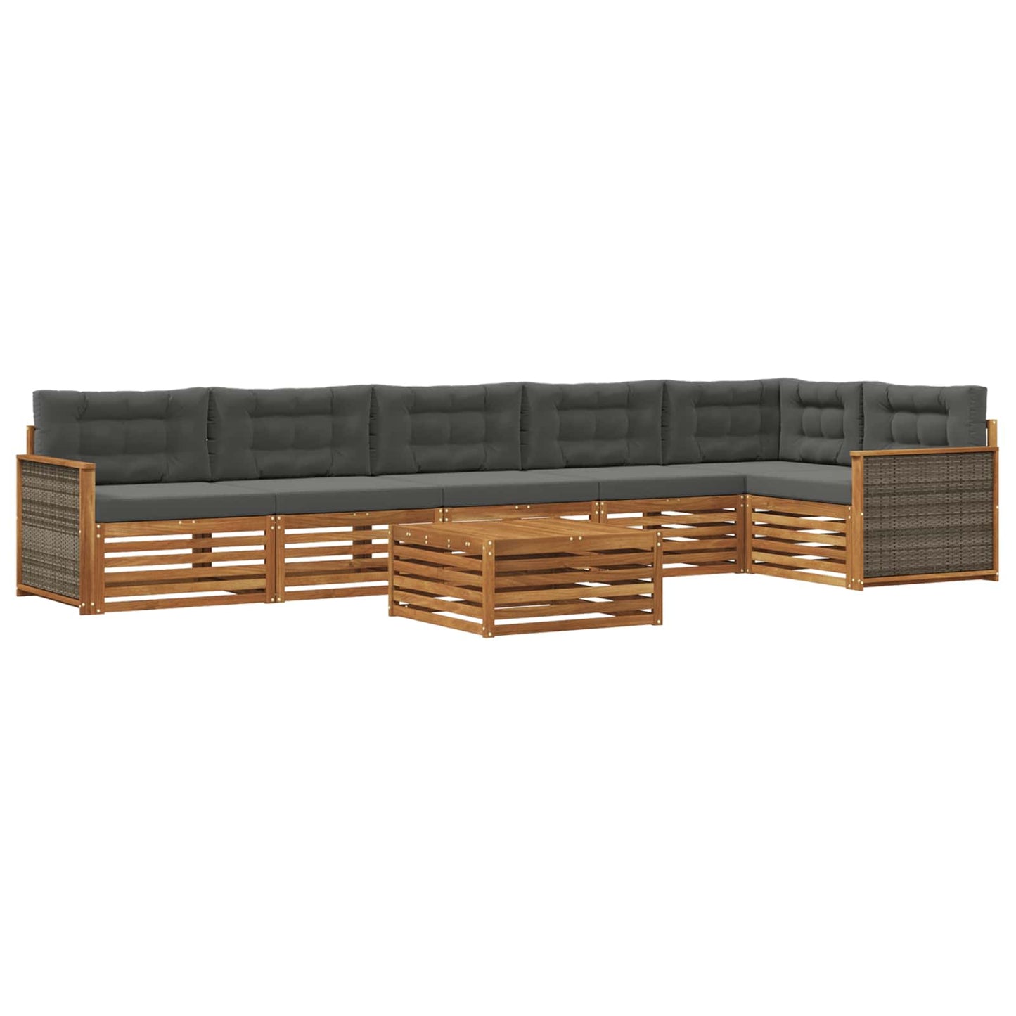 Set di divani da esterno 7 pz Naturale e Antracite