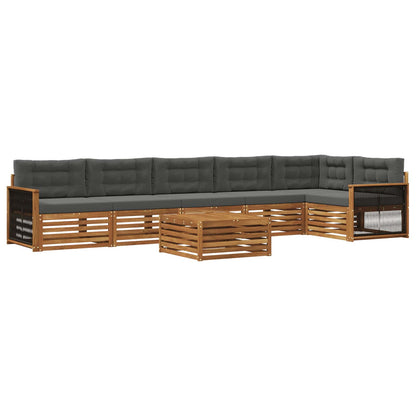 Set di divani da esterno 7 pz Naturale e Antracite