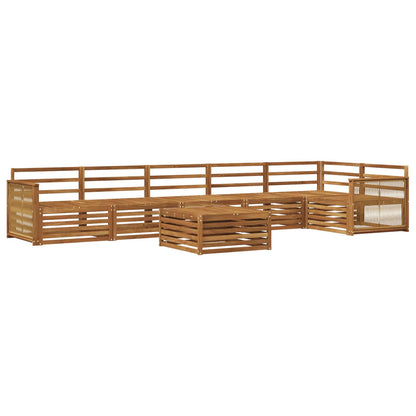 Set di divani da esterno 7 pz Naturale Legno di Acacia Massello