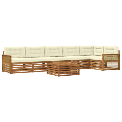 Set di divani da esterno con cuscino 7 pcs Naturale e Crema | homemem39
