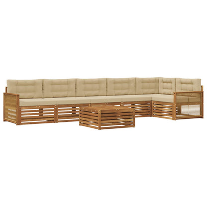 Set di divani da esterno 7 pz Naturale e Beige