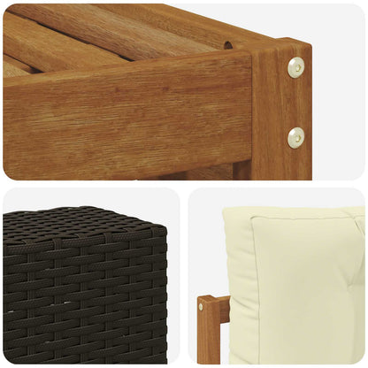 Set di divani da esterno 7 pcs Naturale e Crema 79 x 79 x 37 cm | homemem39