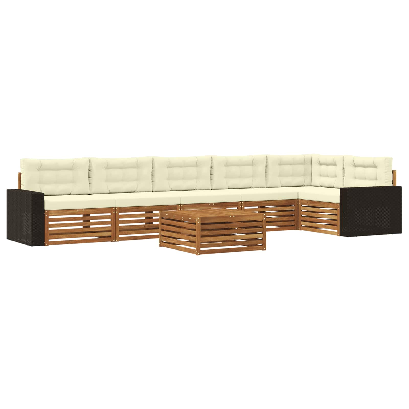 Set di divani da esterno 7 pcs Naturale e Crema 79 x 79 x 37 cm | homemem39