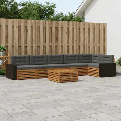Set di divani da esterno 7 pcs Naturale e Antracite | homemem39