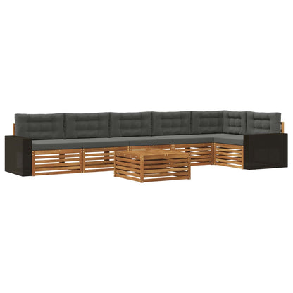 Set di divani da esterno 7 pcs Naturale e Antracite | homemem39