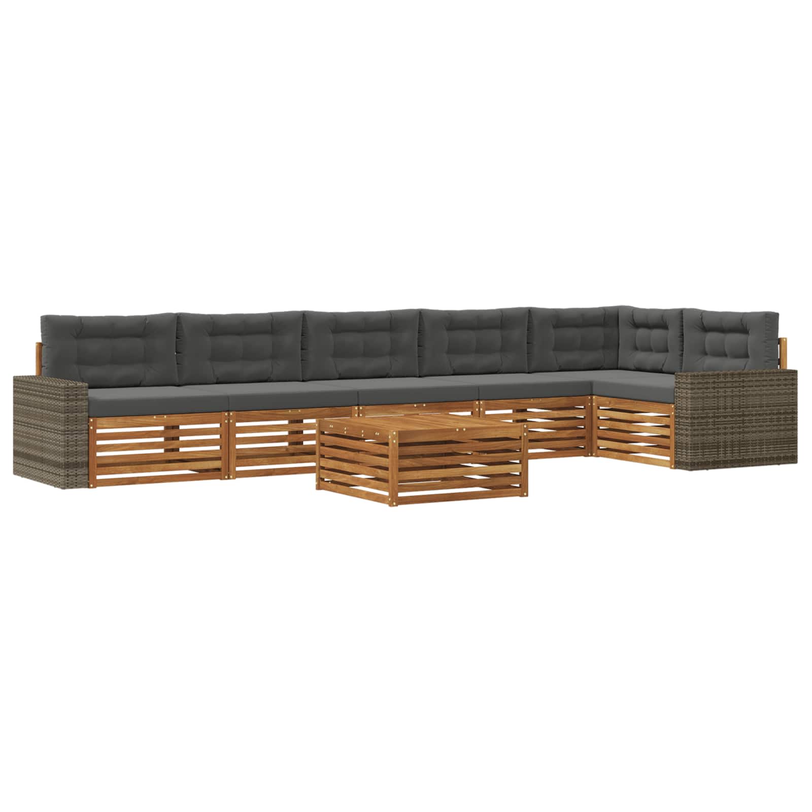 Set di divani da esterno 7 pcs Naturale e Antracite | homemem39