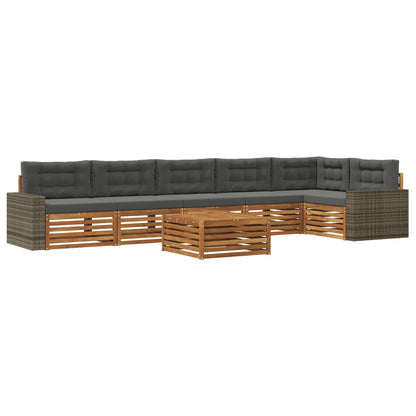 Set di divani da esterno 7 pcs Naturale e Antracite | homemem39