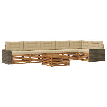 Set di divani da esterno 7 pcs Naturale e Beige 79 x 79 x 37 cm | homemem39