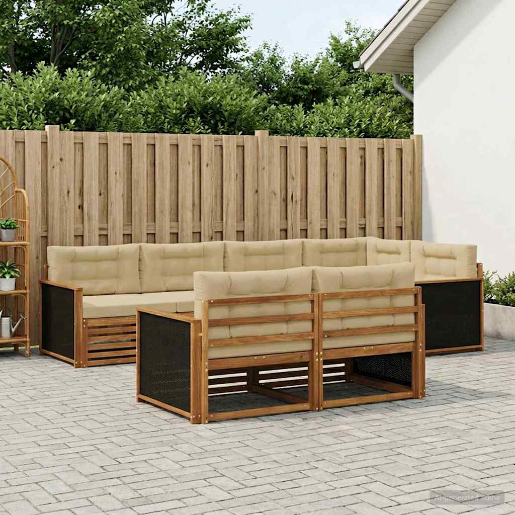 Set di divani da esterno con cuscino 7 pcs | homemem39