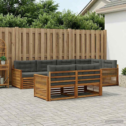 Set di divani da esterno con cuscino 7 pcs Naturale e Antracite