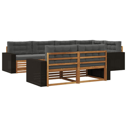 Set di divani da esterno con cuscino 7 pcs Naturale e Antracite