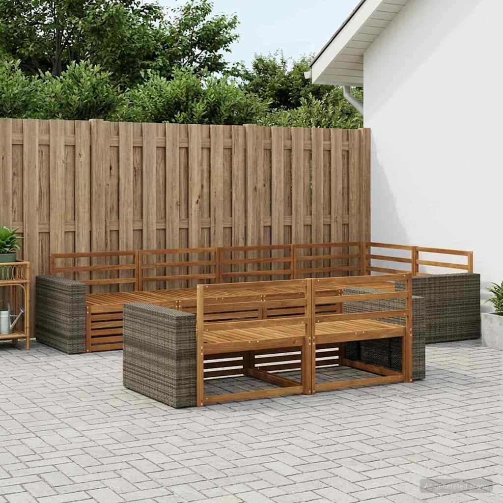 Set di divani da esterno 7 pcs Naturale | homemem39