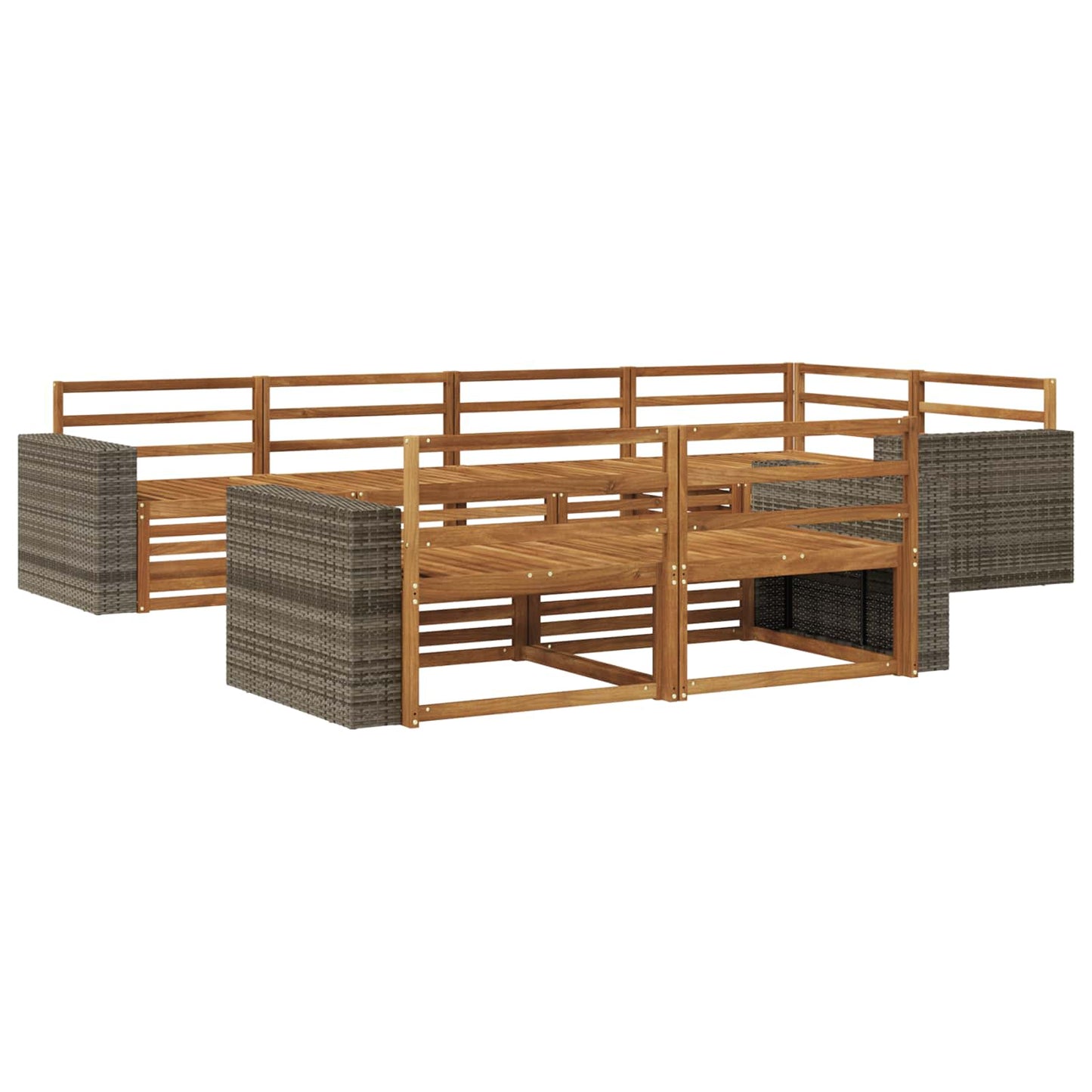 Set di divani da esterno 7 pcs Naturale