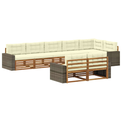 Set di divani da esterno con cuscino 8 pcs Naturale e Crema | homemem39