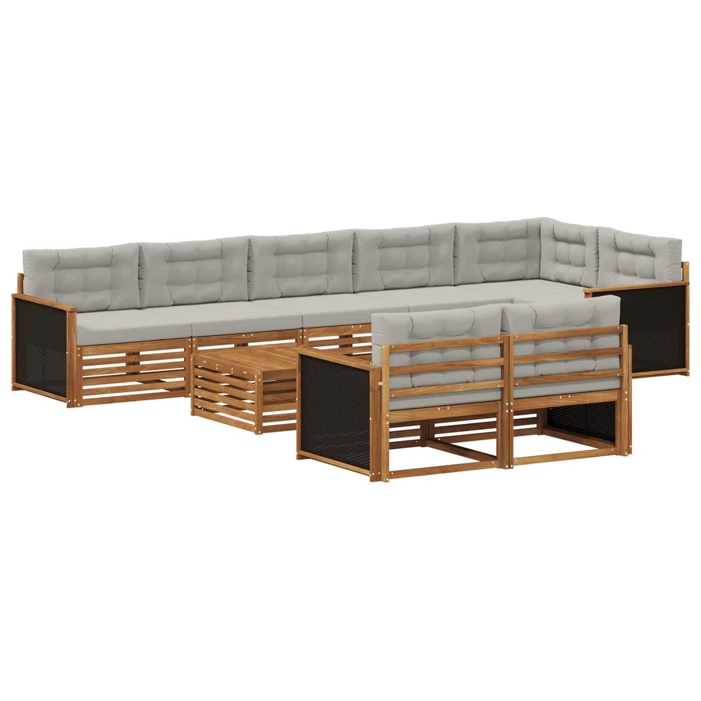 Set di divani da esterno con cuscino 9 pcs
