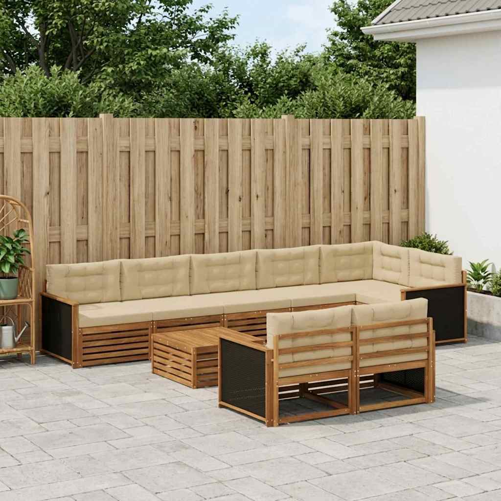 Set di divani da esterno con cuscino 9 pcs