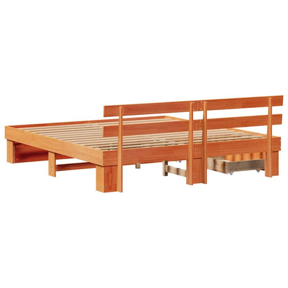 Struttura del letto Marrone cerato 200 x 200 cm Pino massello | homemem39