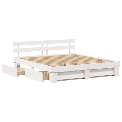 Struttura del letto Bianco 180 x 200 cm Legno di pino massello