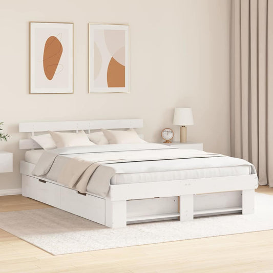 Struttura del letto Bianco 160 x 200 cm Legno di pino massello