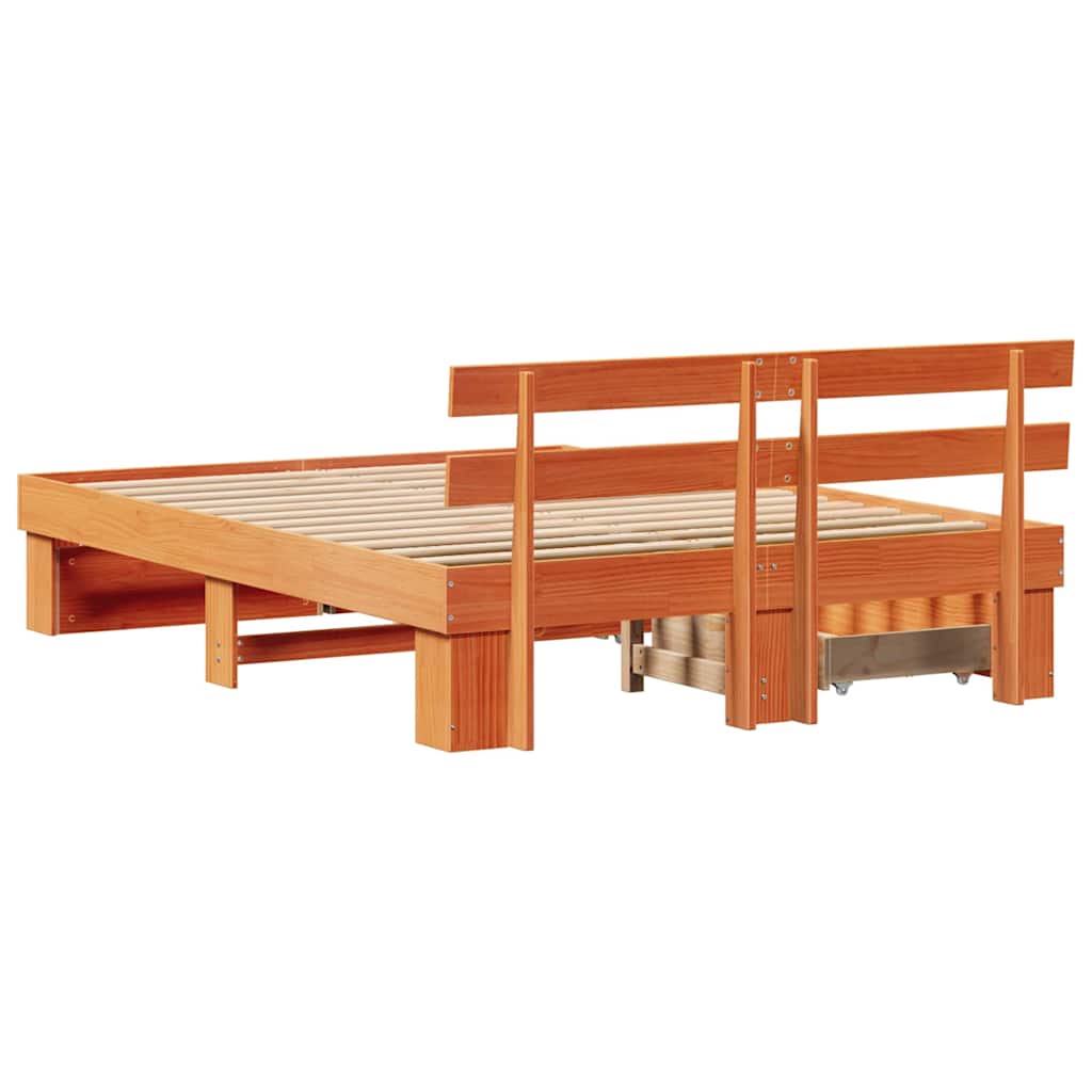 Struttura del letto Marrone cerato 160 x 200 cm Pino massello | homemem39