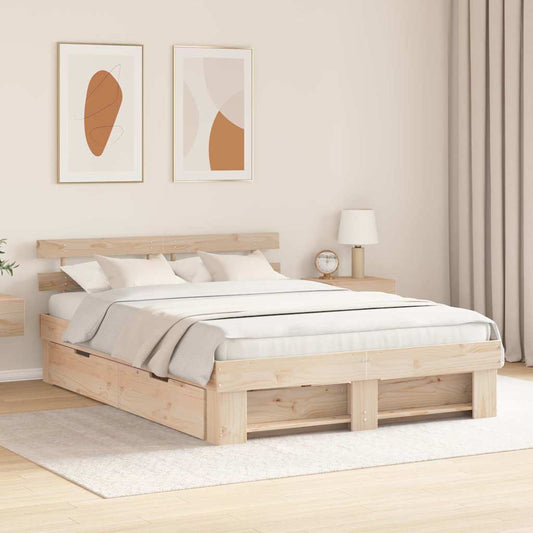 Struttura del letto Marrone 150 x 200 cm Legno di pino massello