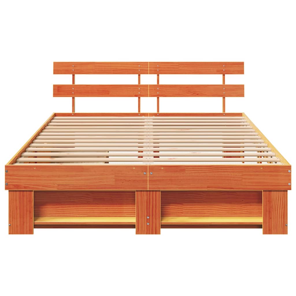 Struttura del letto con testiera Cera marrone 150 x 200 cm - homemem39