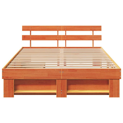 Struttura del letto con testiera Cera marrone 150 x 200 cm - homemem39