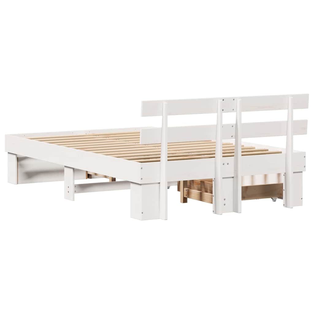 Struttura del letto Bianco 140 x 190 cm Pino massello | homemem39