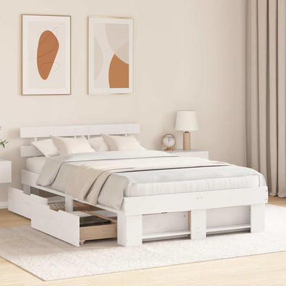 Struttura del letto Bianco 135 x 190 cm Legno di pino massello
