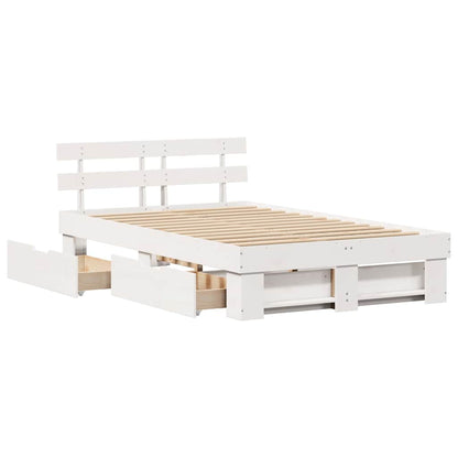 Struttura del letto Bianco 135 x 190 cm Legno di pino massello