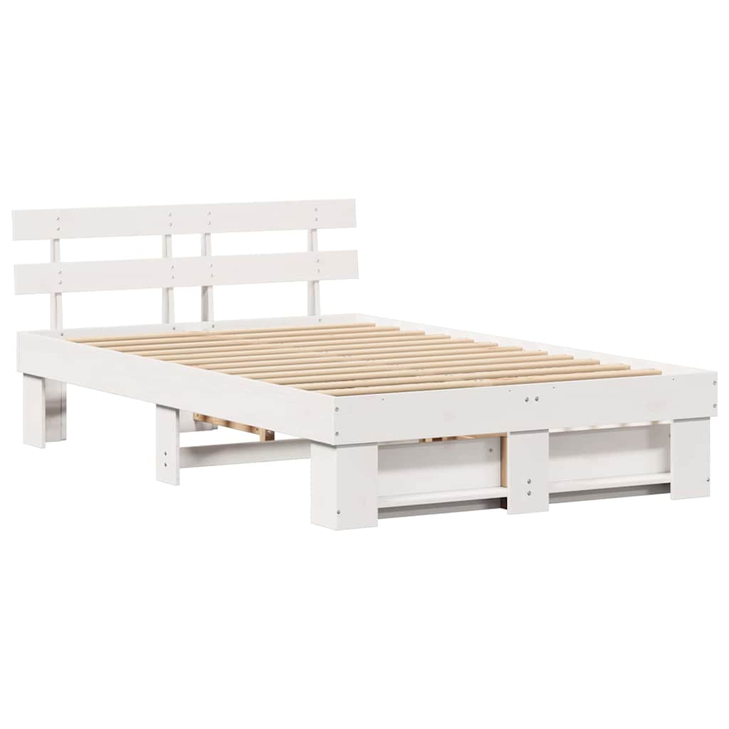 Struttura del letto Bianco 135 x 190 cm Legno di pino massello