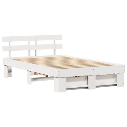 Struttura del letto Bianco 135 x 190 cm Legno di pino massello