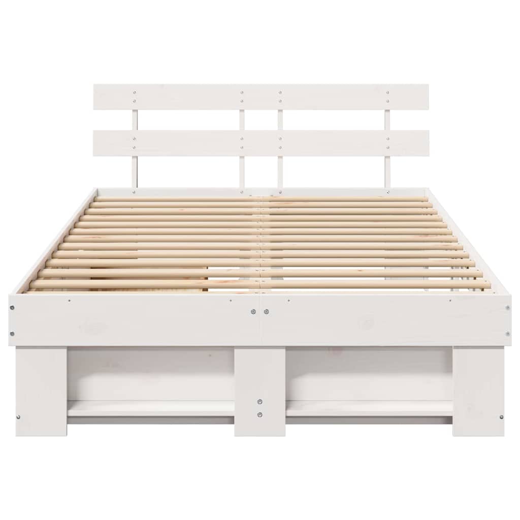 Struttura del letto Bianco 135 x 190 cm Legno di pino massello