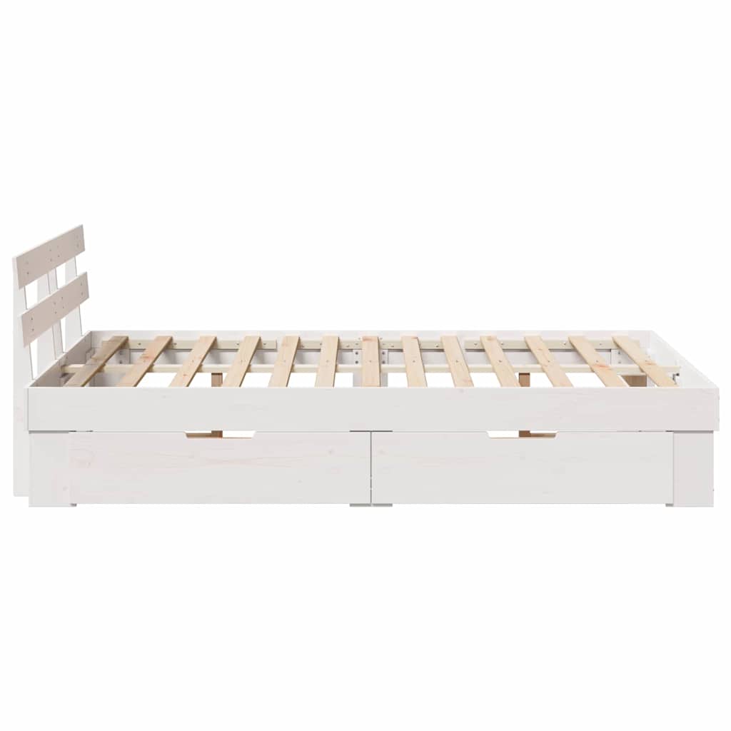 Struttura del letto Bianco 135 x 190 cm Legno di pino massello