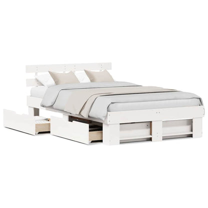 Struttura del letto Bianco 135 x 190 cm Legno di pino massello