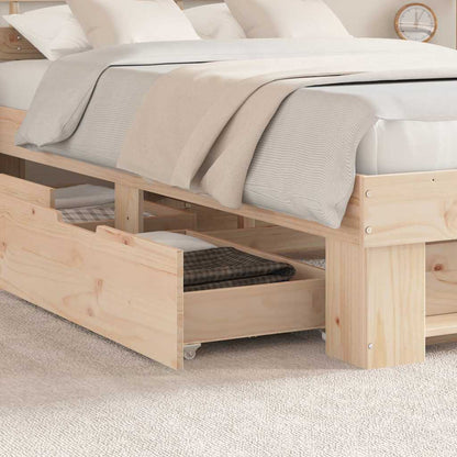 Struttura del letto Marrone 120 x 190 cm Pino massello | homemem39