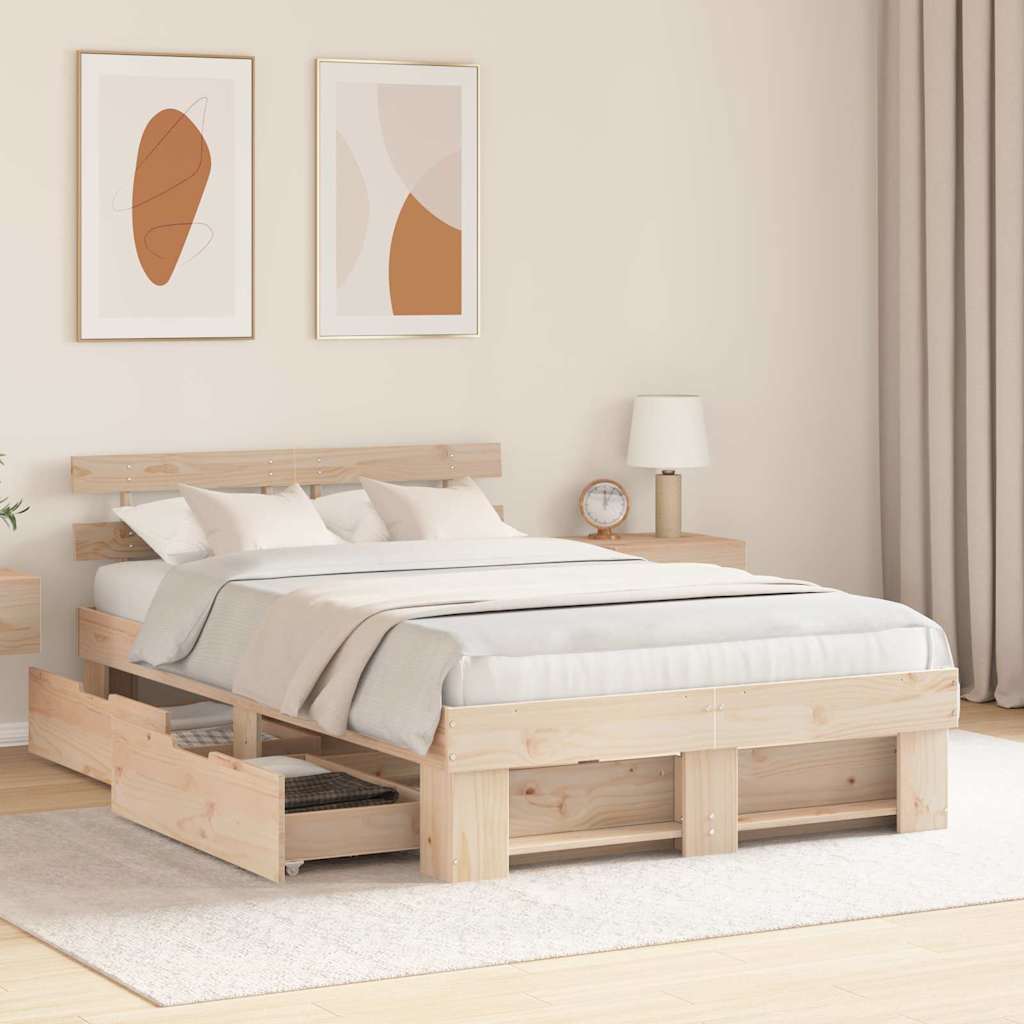 Struttura del letto Marrone 120 x 190 cm Pino massello | homemem39