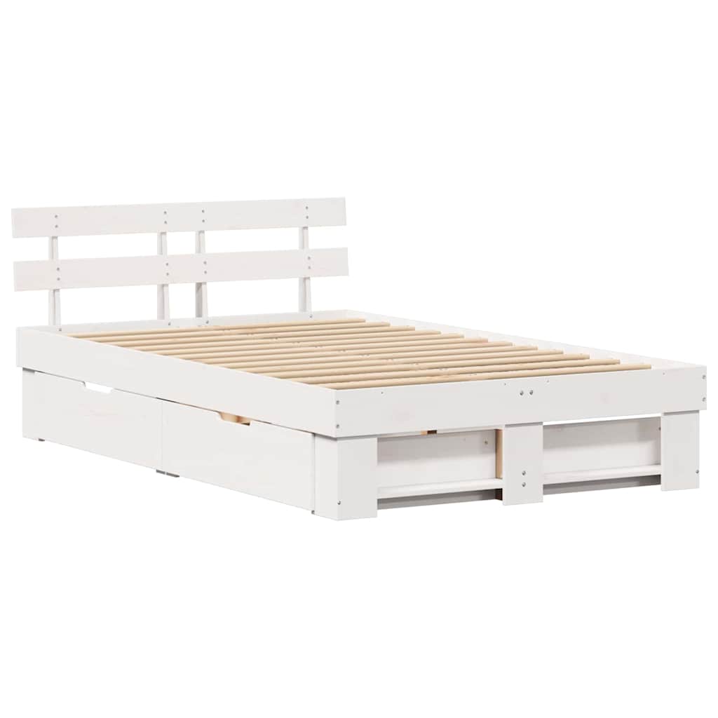 Struttura del letto Bianco 120 x 190 cm Pino massello | homemem39