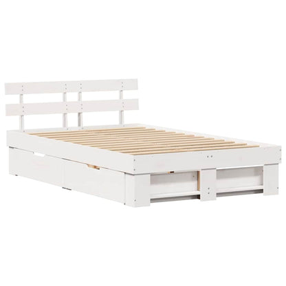 Struttura del letto Bianco 120 x 190 cm Pino massello | homemem39