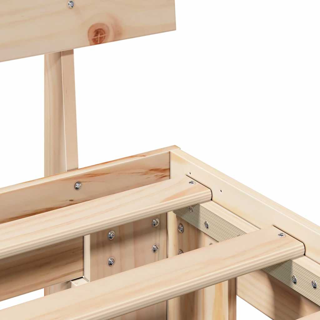 Struttura del letto Marrone 200 x 200 cm Legno di pino massello - homemem39