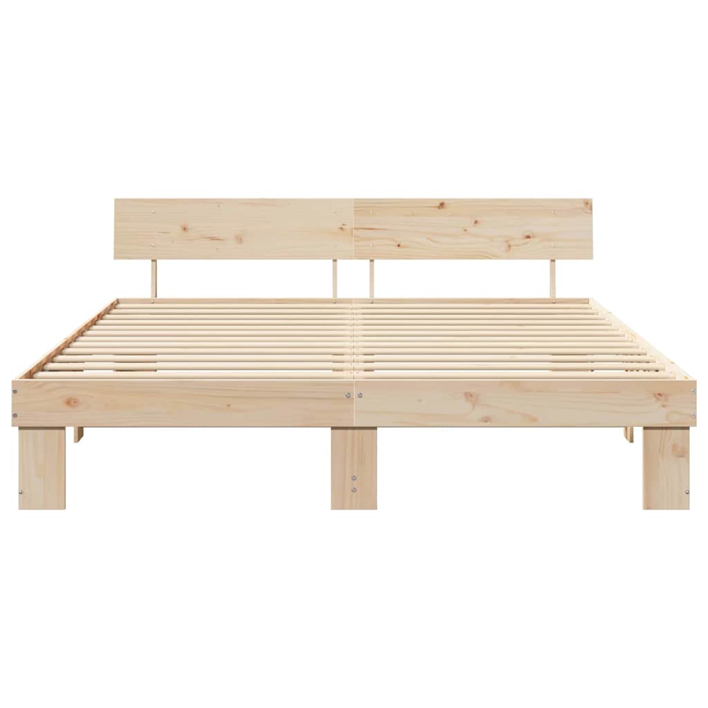 Struttura del letto Marrone 200 x 200 cm Legno di pino massello