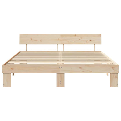 Struttura del letto Marrone 200 x 200 cm Legno di pino massello