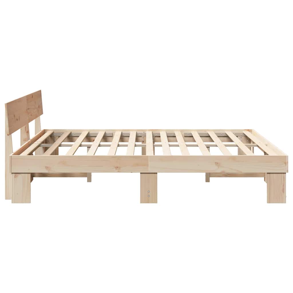 Struttura del letto Marrone 200 x 200 cm Legno di pino massello