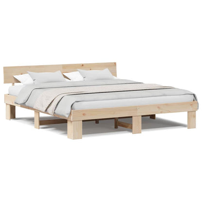 Struttura del letto Marrone 200 x 200 cm Legno di pino massello