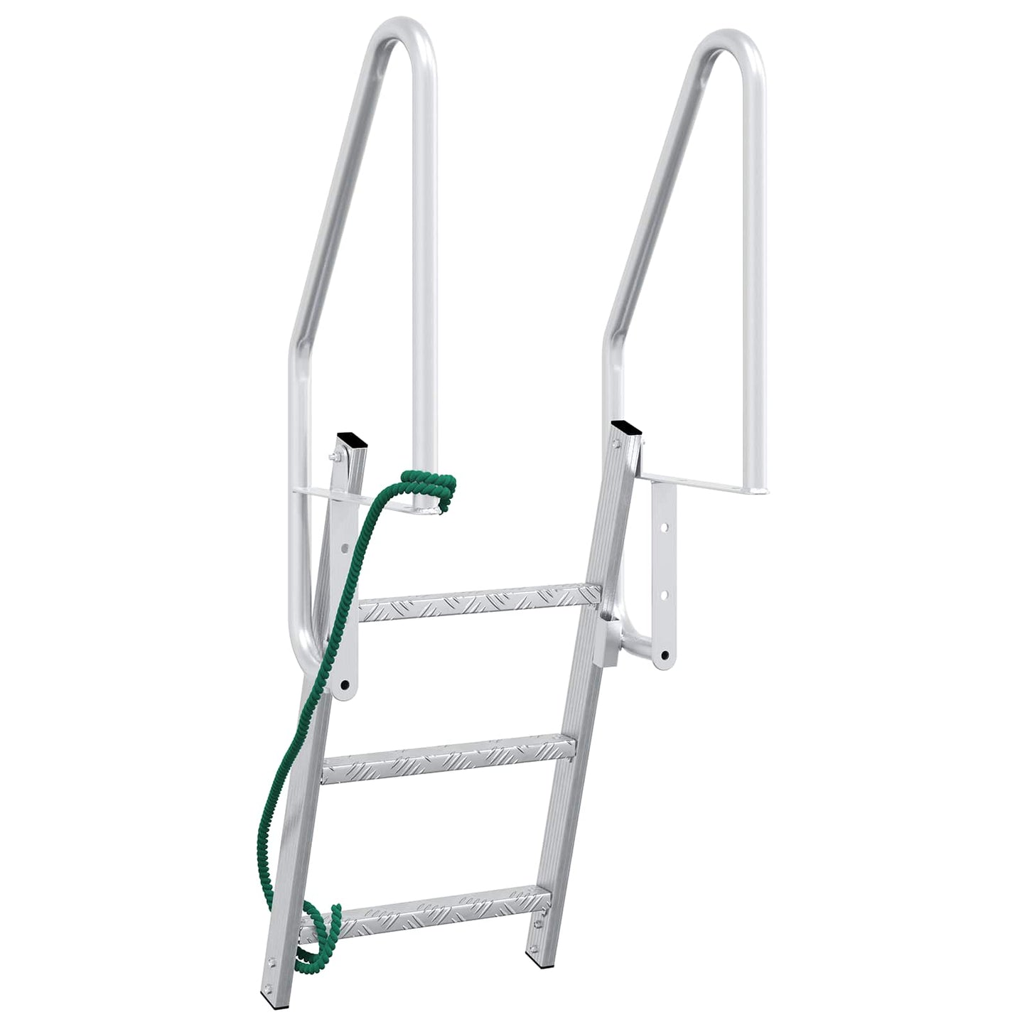 Scala da molo a 3 gradini Argento 58 x 77 x 144 cm Alluminio
