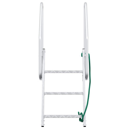 Scala da molo a 3 gradini Argento 58 x 77 x 144 cm Alluminio