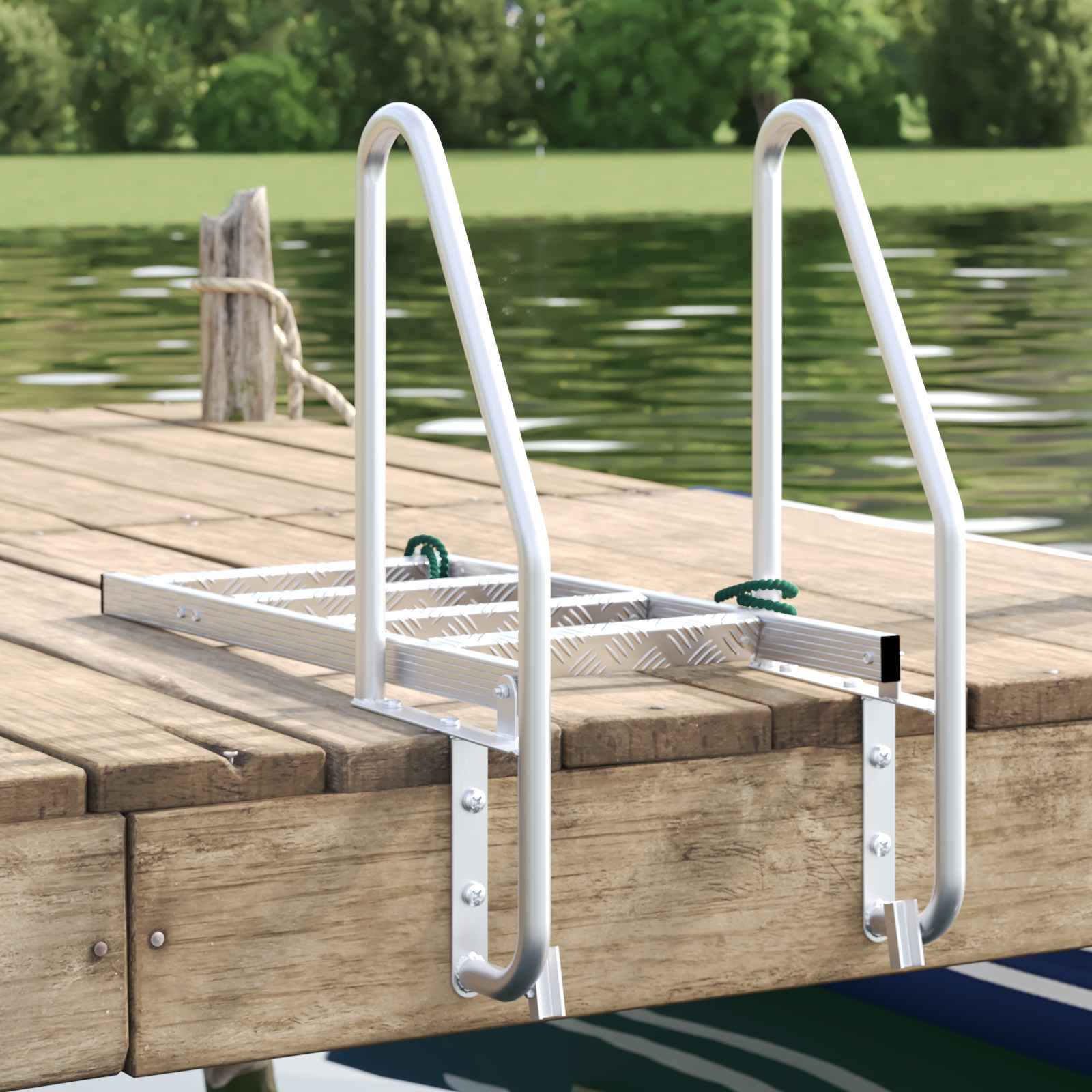 Scala da Dock a 4 Gradini Argento 58 x 77 x 166 cm Alluminio | homemem39