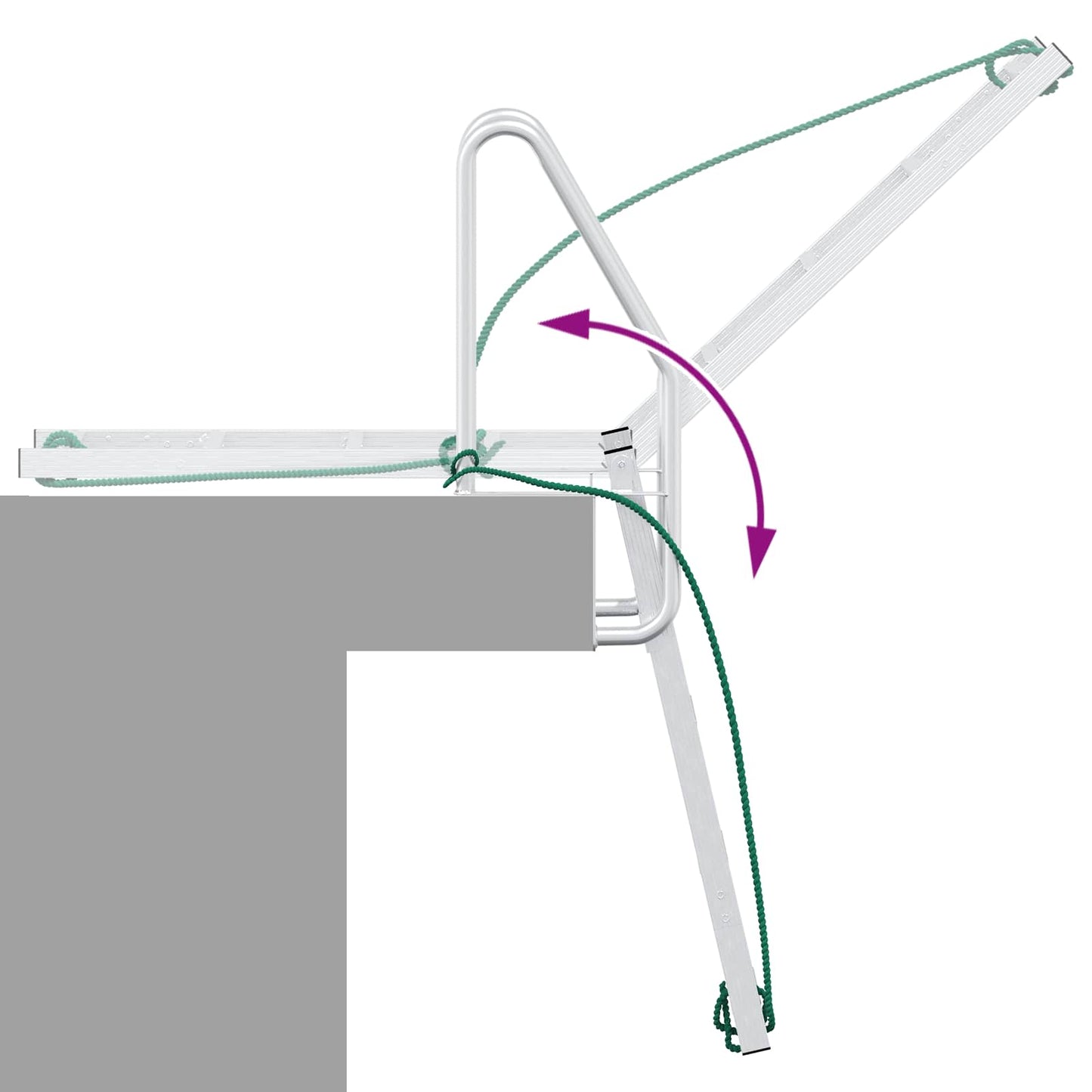 Scala da Dock a 4 Gradini Argento 58 x 77 x 166 cm Alluminio | homemem39