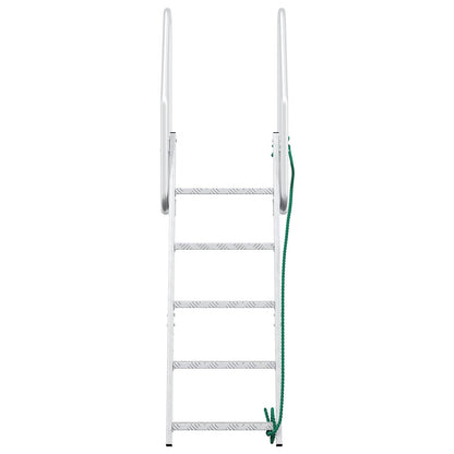 Scala da Dock a 5 Gradini Argento 58 x 77 x 191 cm Alluminio | homemem39